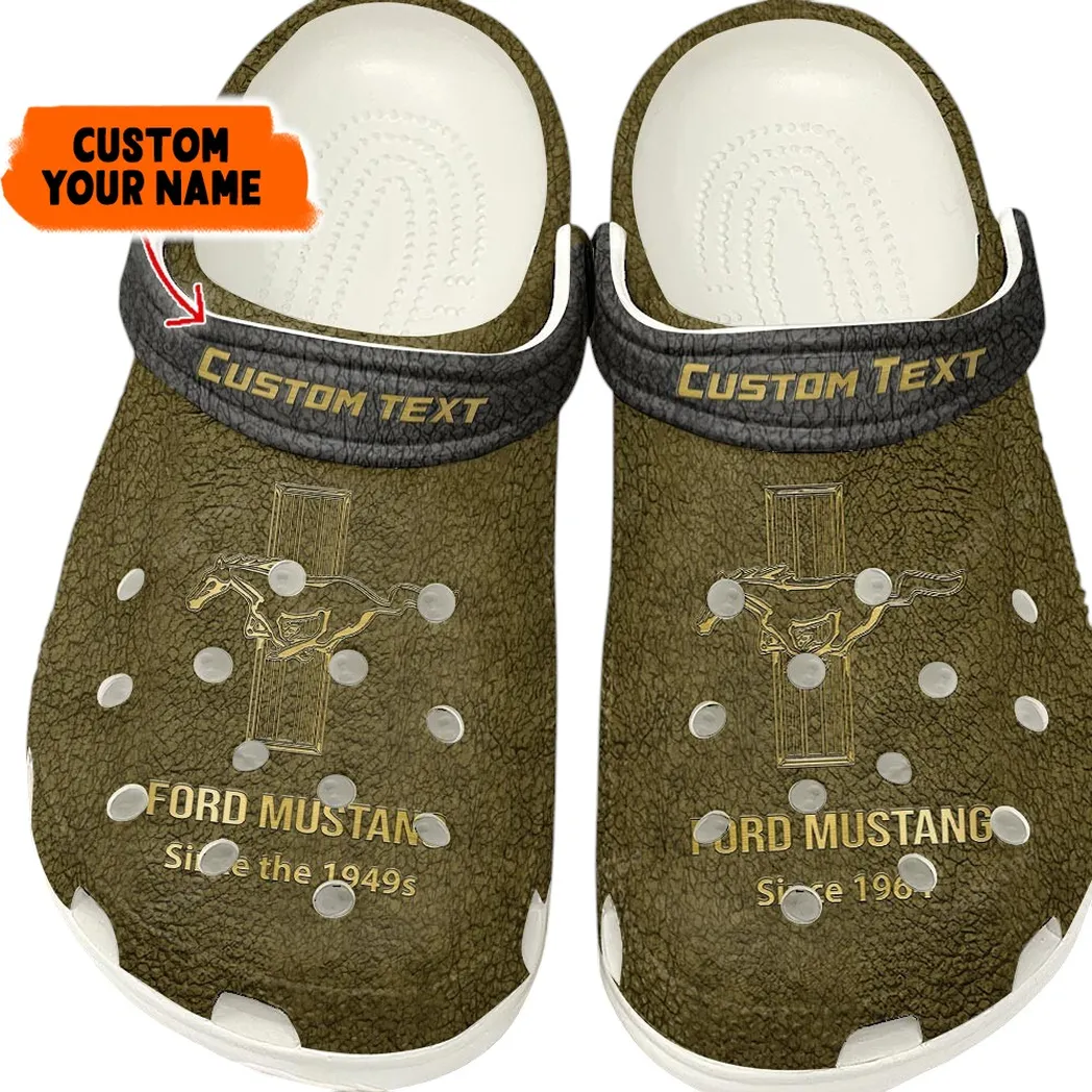 Automotive Theme American Muscle Car Clog with Full Print Design, Stylish Everyday Comfort for Car Enthusiasts CAR141 - Yellow