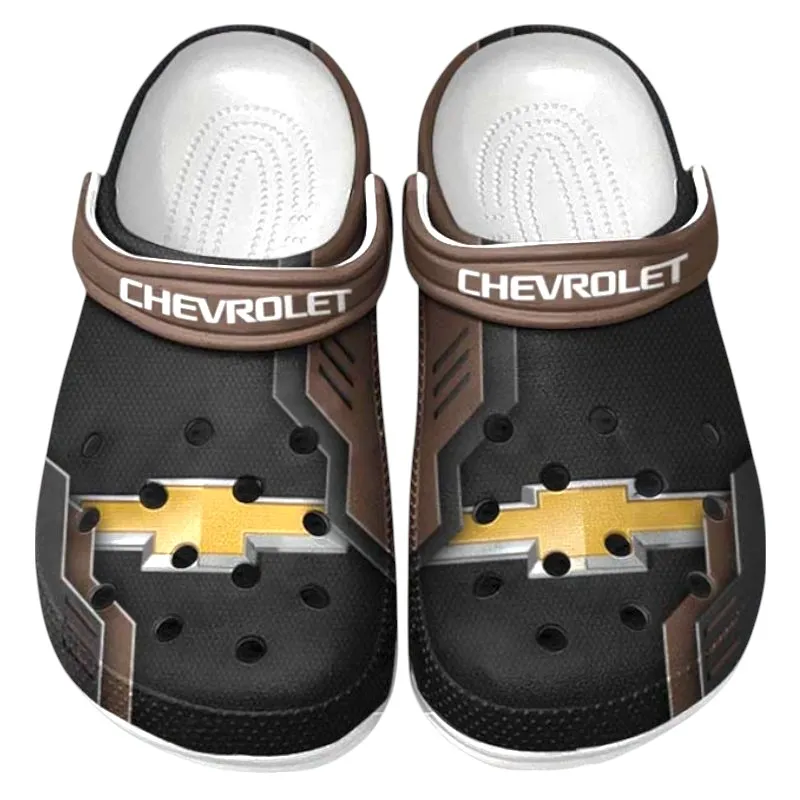 Automotive Theme American Pickup Truck Clog with Full Print Design, Stylish Everyday Comfort for Car Enthusiasts CAR185 - Brown