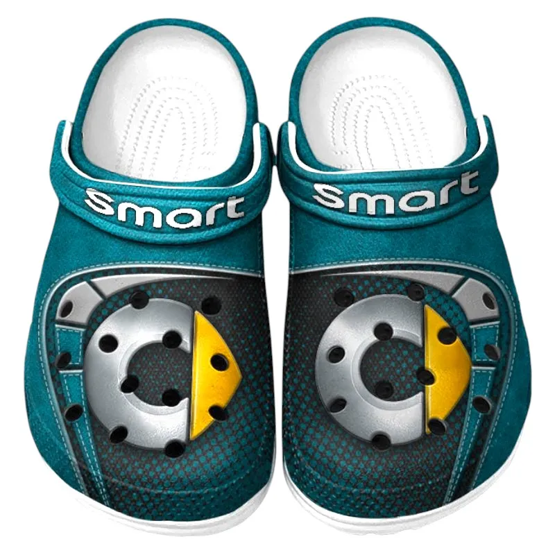 Automotive Theme Compact City Car Clog with Full Print Design, Stylish Everyday Comfort for Car Enthusiasts CAR177 - Cyan