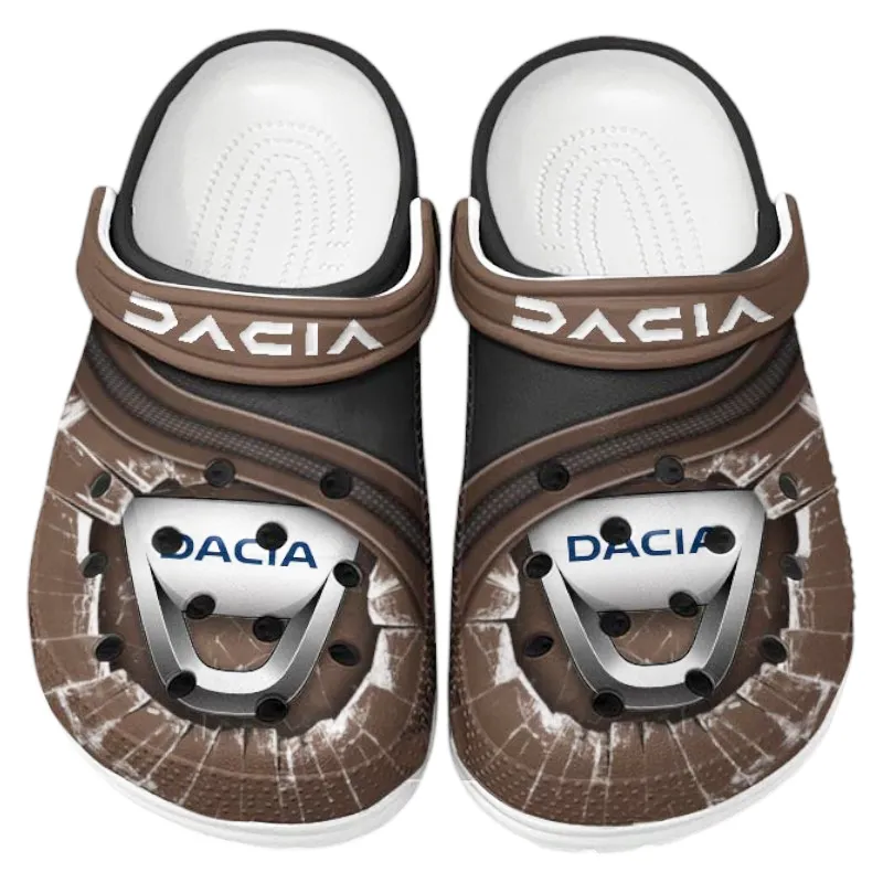 Automotive Theme Eastern European Car Clog with Full Print Design, Stylish Everyday Comfort for Car Enthusiasts CAR188 - Brown