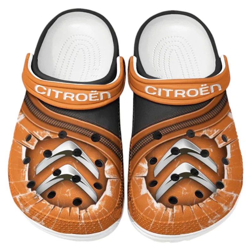 Automotive Theme Efficient Vehicle Clog with Full Print Design, Stylish Everyday Comfort for Car Enthusiasts CAR188 - Orange