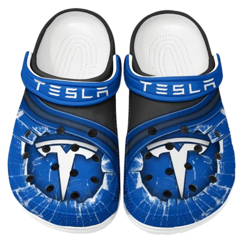 Automotive Theme Electric Car Clog with Full Print Design, Stylish Everyday Comfort for Car Enthusiasts CAR188 - Blue