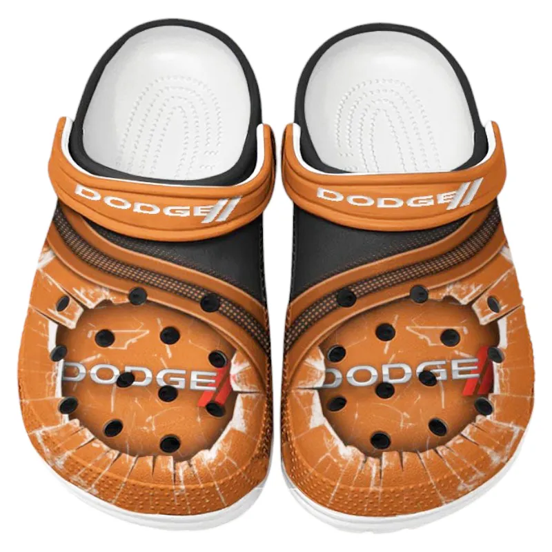 Automotive Theme High-Performance Automobile Clog with Full Print Design, Stylish Everyday Comfort for Car Lovers CAR188 - Orange