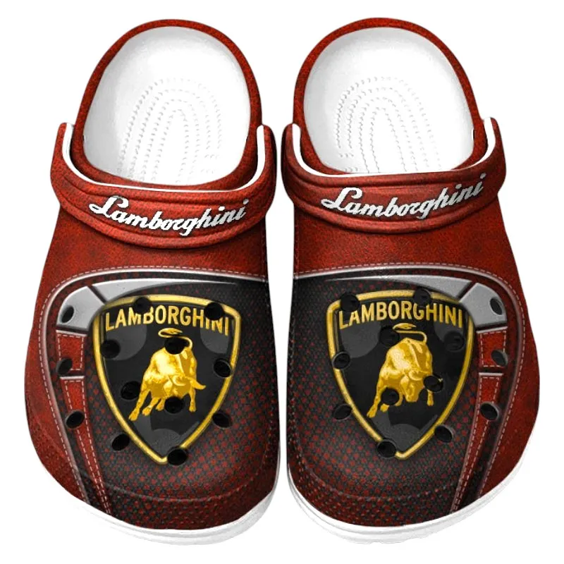 Automotive Theme Italian Speed Machine Clog with Full Print Design, Stylish Everyday Comfort for Car Enthusiasts CAR177 - Red