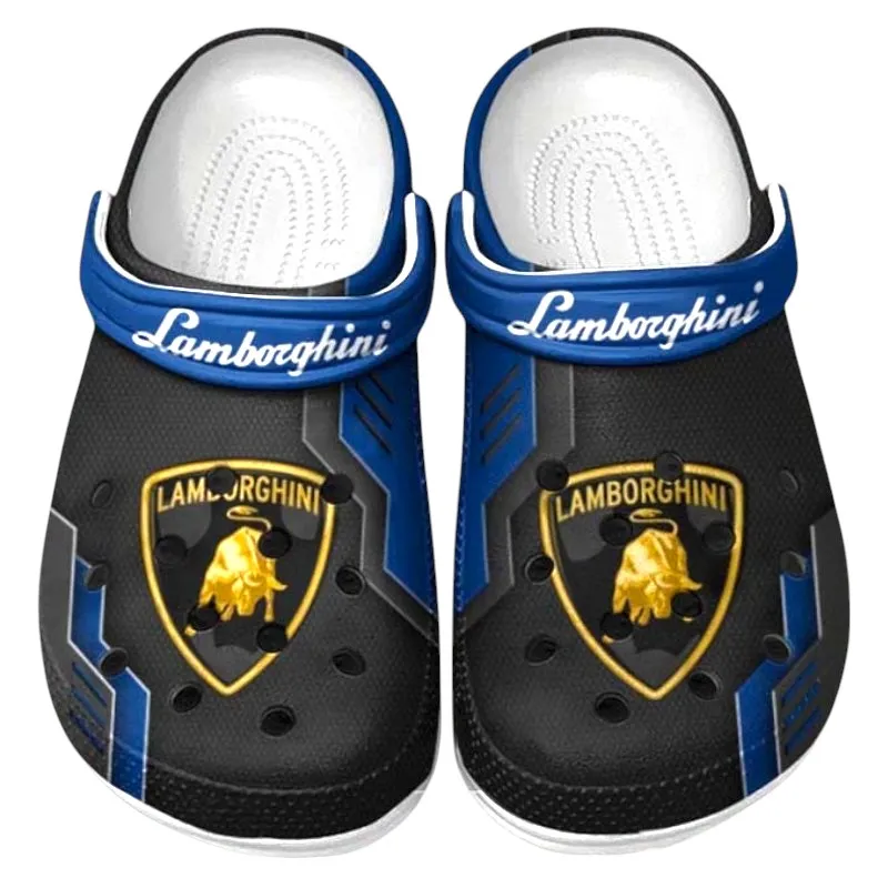 Automotive Theme Italian Speed Machine Clog with Full Print Design, Stylish Everyday Comfort for Car Enthusiasts CAR185 - Blue