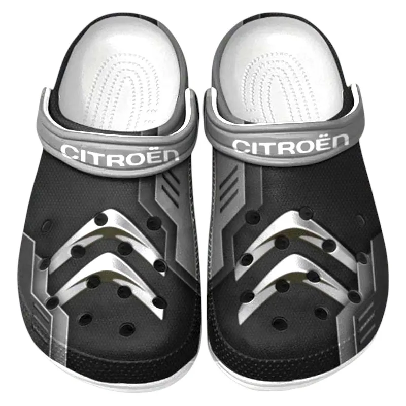 Automotive Theme Modern Hatch Clog with Full Print Design, Stylish Everyday Comfort for Car Enthusiasts CAR185 - Gray