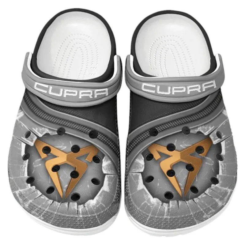 Automotive Theme Modern Muscle Car Clog with Full Print Design, Stylish Everyday Comfort for Car Enthusiasts CAR188 - Gray