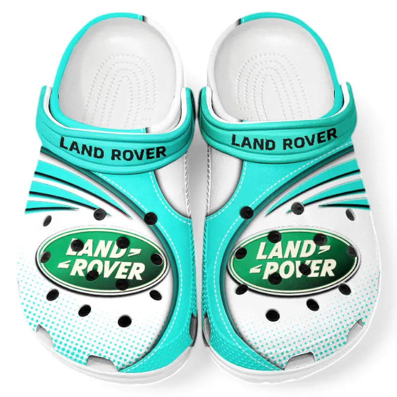 Automotive Theme Off-Road Vehicle Brand Clog with Full Print Design, Stylish Everyday Comfort for Car Enthusiasts CAR181 - Cyan