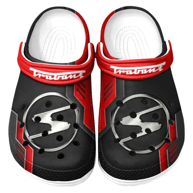 Automotive Theme Old-School City Car Clog with Full Print Design, Stylish Everyday Comfort for Car Enthusiasts CAR185 - Red