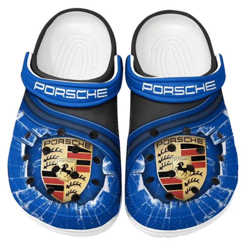 Automotive Theme Performance Car Clog with Full Print Design, Stylish Everyday Comfort for Car Enthusiasts CAR188 - Blue