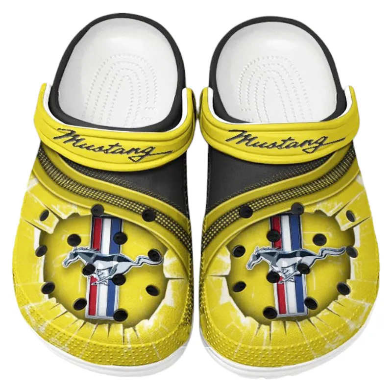 Automotive Theme Performance Vehicle Clog with Full Print Design, Stylish Everyday Comfort for Car Enthusiasts CAR188 - Yellow