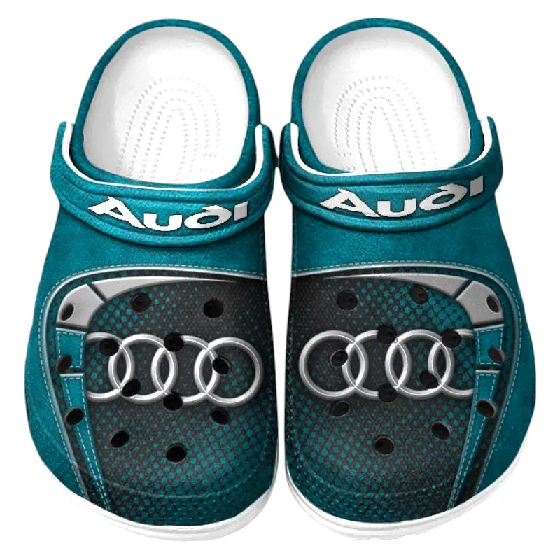Automotive Theme Precision Performance Vehicle Clog with Full Print Design, Stylish Everyday Comfort for Car Lovers CAR177 - Cyan