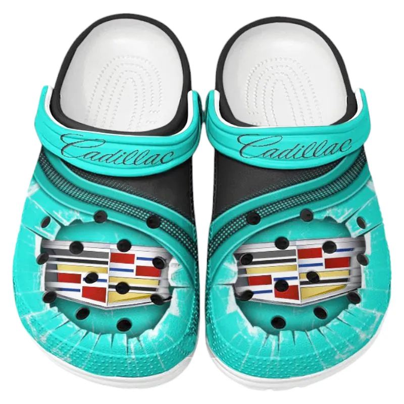 Automotive Theme Refined Classic Ride Clog with Full Print Design, Stylish Everyday Comfort for Car Enthusiasts CAR188 - Cyan