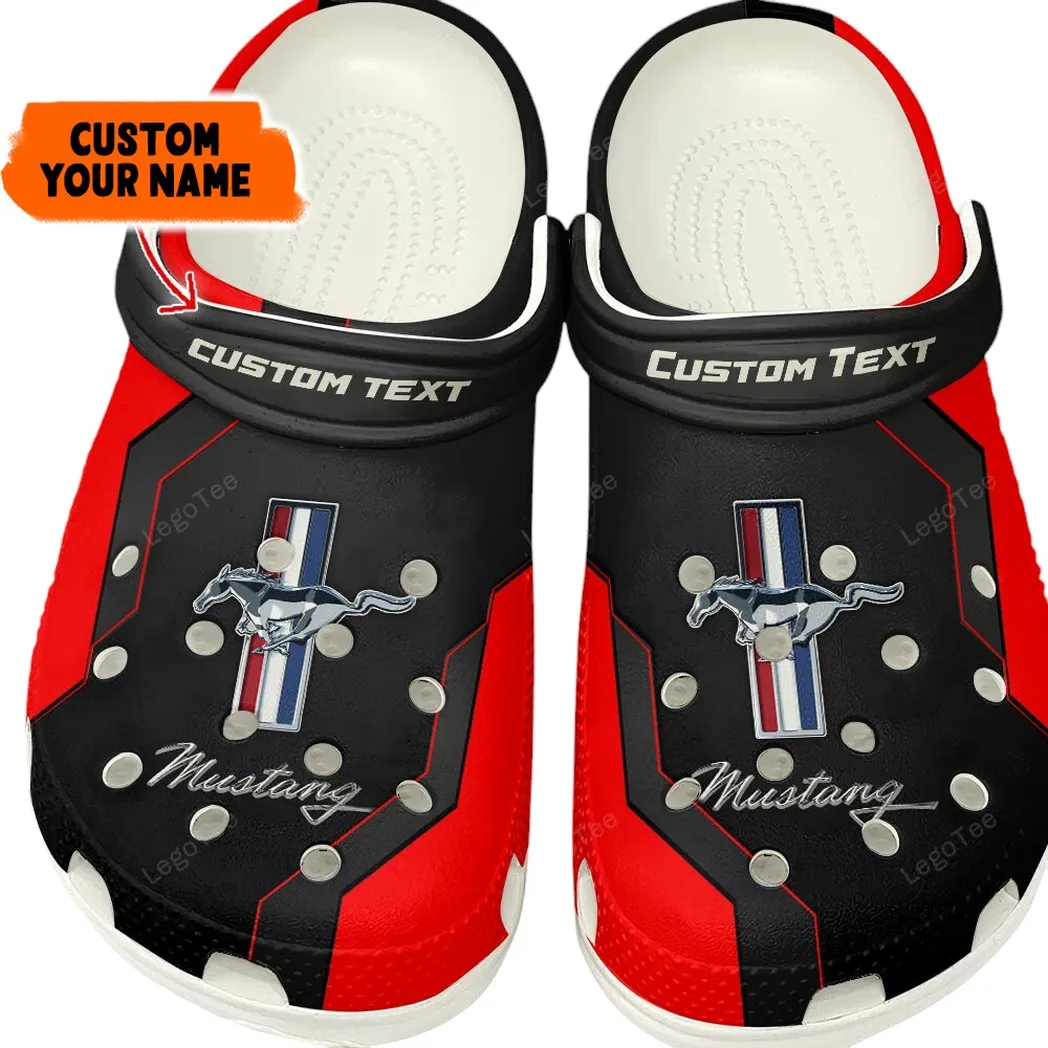 Automotive Theme Retro Coupe Clog with Full Print Design, Stylish Everyday Comfort for Car Enthusiasts CAR140 - Red