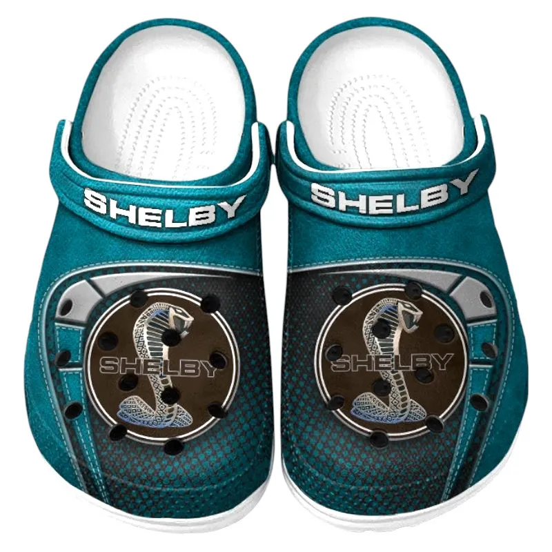 Automotive Theme Retro-Inspired Car Clog with Full Print Design, Stylish Everyday Comfort for Car Enthusiasts CAR177 - Cyan