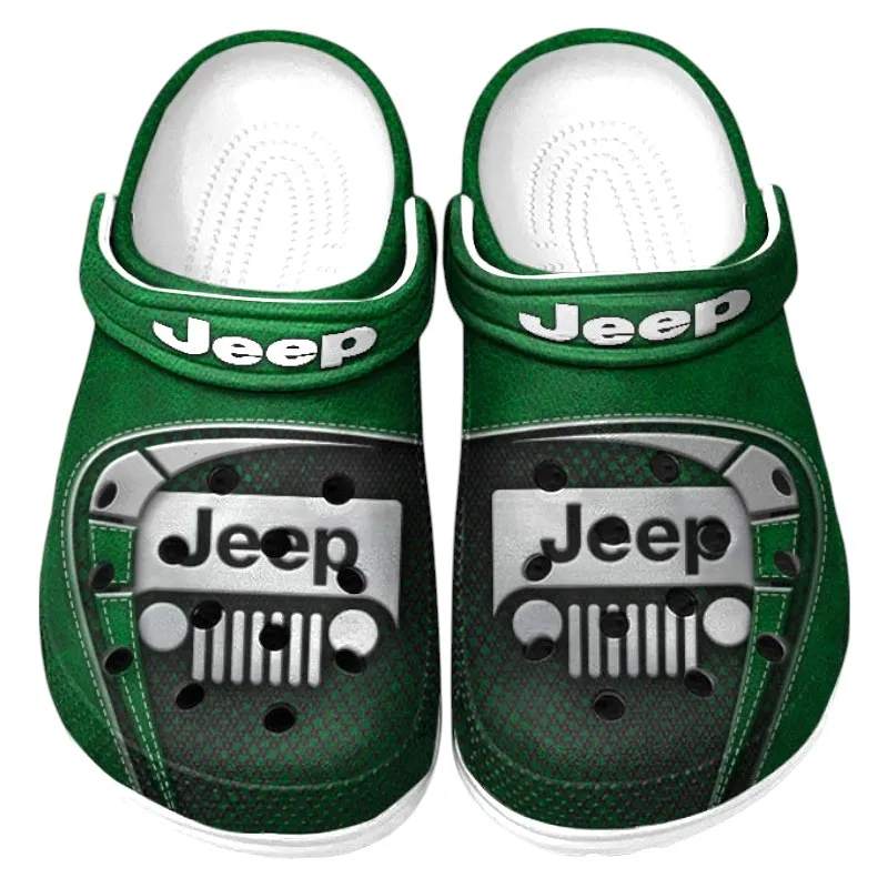 Automotive Theme Rugged Terrain Auto Brand Clog with Full Print Design, Stylish Everyday Comfort for Car Lovers CAR177 - Green