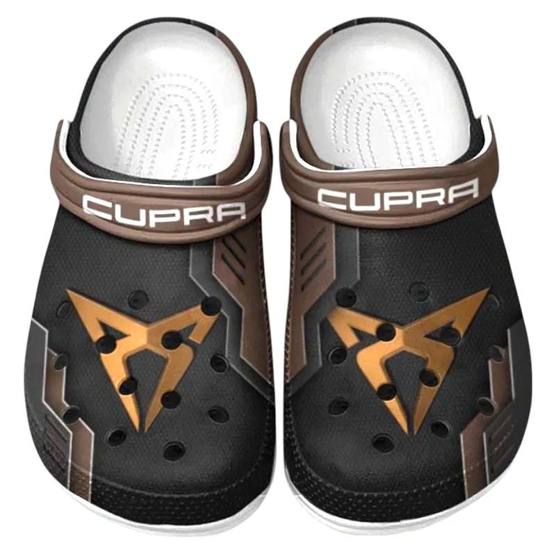 Automotive Theme Speed-Oriented Automobile Clog with Full Print Design, Stylish Everyday Comfort for Car Lovers CAR185 - Brown