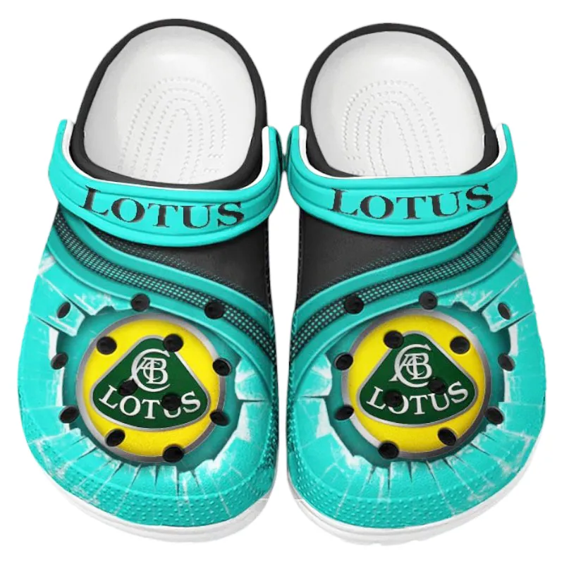 Automotive Theme Sports Car Clog with Full Print Design, Stylish Everyday Comfort for Car Enthusiasts CAR188 - Cyan