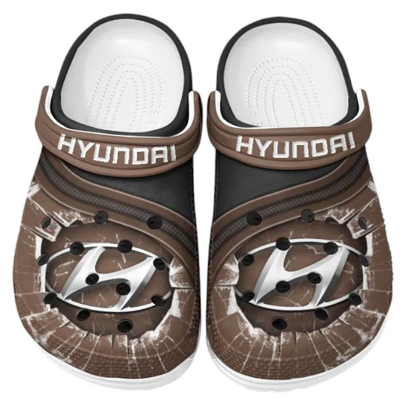 Automotive Theme SUV Clog with Full Print Design, Stylish Everyday Comfort for Car Enthusiasts CAR188 - Brown
