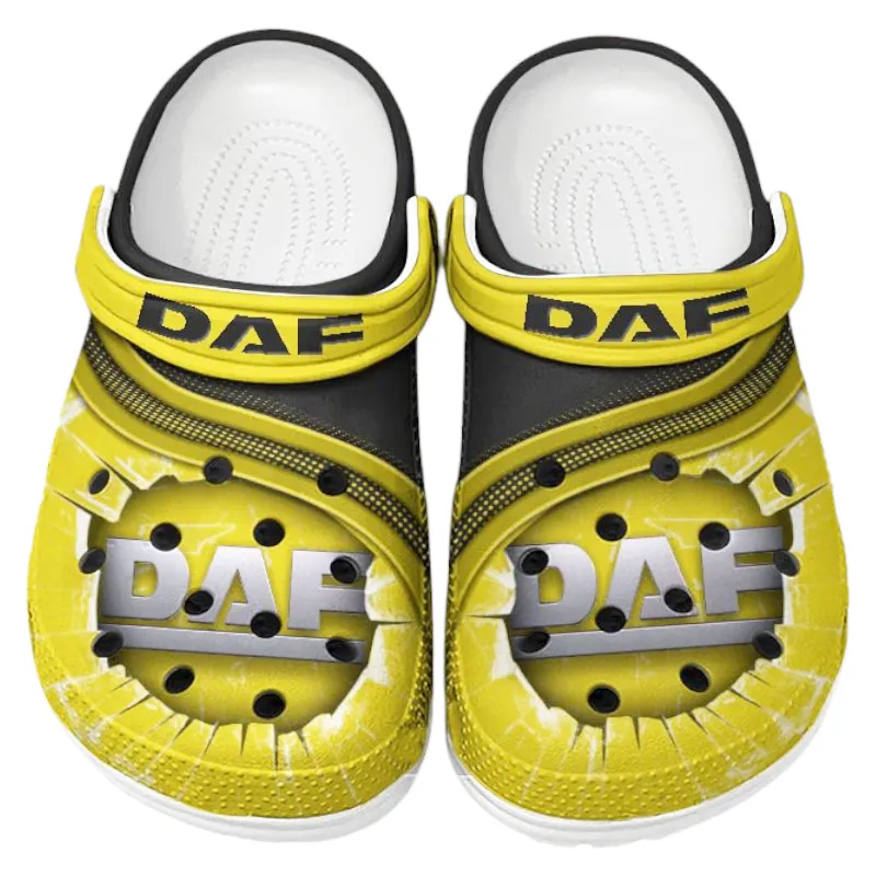 Automotive Theme Transport Vehicle Clog with Full Print Design, Stylish Everyday Comfort for Car Enthusiasts CAR188 - Yellow