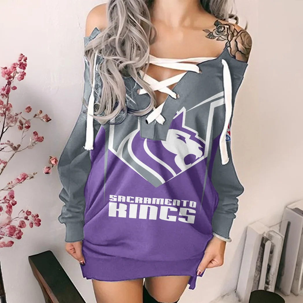 Basketball Lifestyle Fans Lace-Up Sweatshirt For Women, Bold Lace-Up Hoodie HVN1279