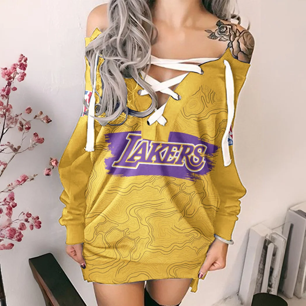 Basketball Support Squad Lace-Up Sweatshirt For Women, Active Game Day Tunic HVN1276