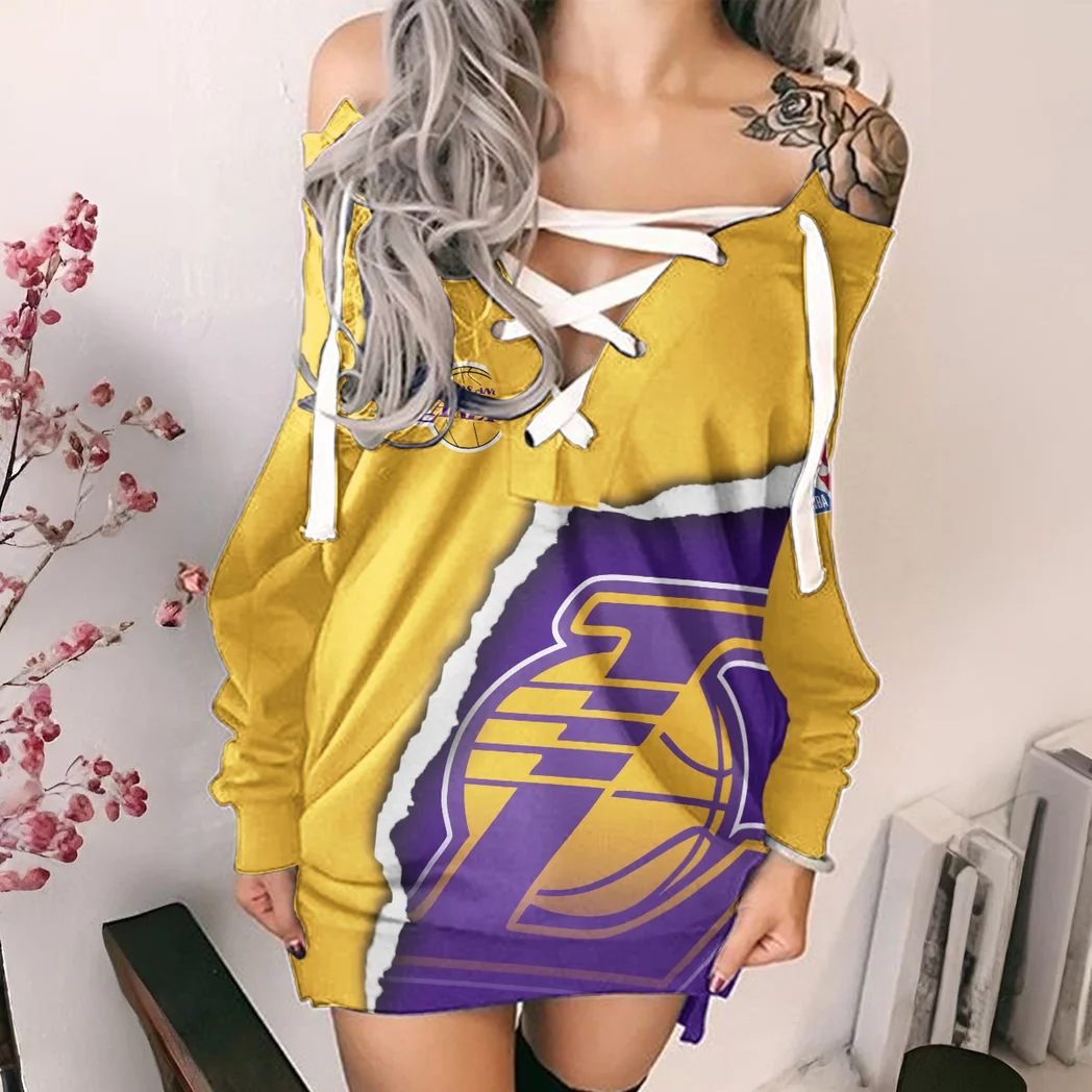 Basketball Support Squad Lace-Up Sweatshirt For Women, Stylish Lace-Up Sport Top HVN1273