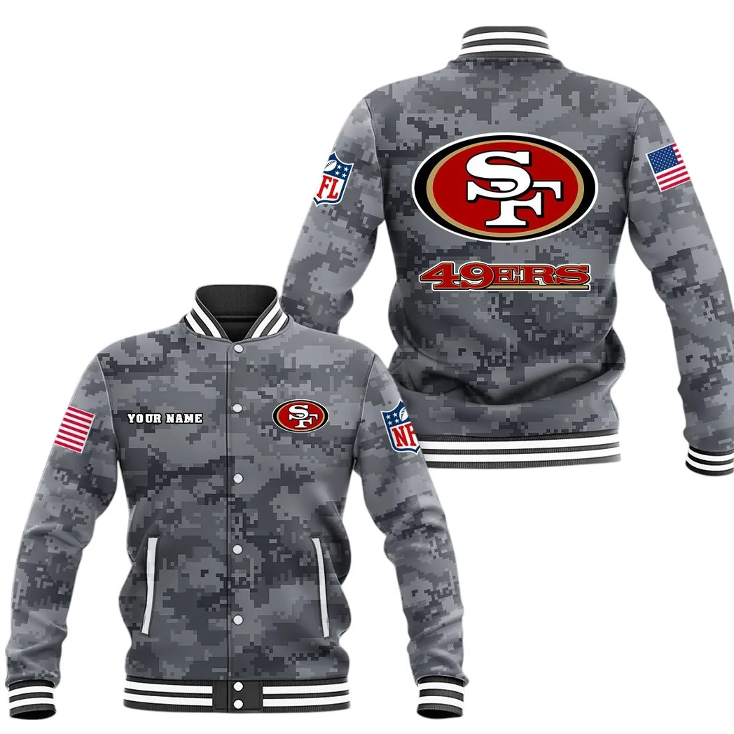 Bay Area Faithful Baseball Jacket, Sport Lifestyle Varsity Jacket DNFL128 - Black