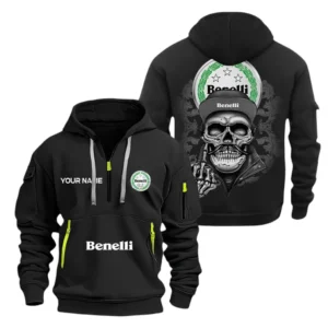 Hoodie Half Zipper Exclusive Logo Gift For Classic Scooter Enthusiasts CAR166 - Black