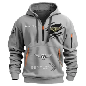 Hoodie Half Zipper Exclusive Logo Gift For British Luxury Enthusiasts CAR113 - Gray