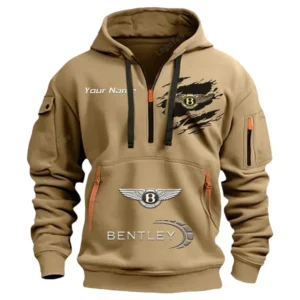 Hoodie Half Zipper Exclusive Logo Gift For Exotic Car Enthusiasts CAR113 - Khaki