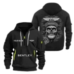 Hoodie Half Zipper Exclusive Logo Gift For Luxury Sports Car Enthusiasts CAR166 - Black