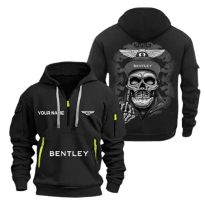 Hoodie Half Zipper Exclusive Logo Gift For Luxury Sports Car Enthusiasts CAR166 - Black