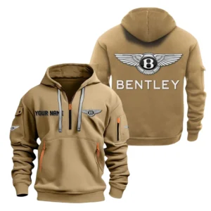 Hoodie Half Zipper Exclusive Logo Gift For Supercar Ride Enthusiasts CAR200 - Khaki
