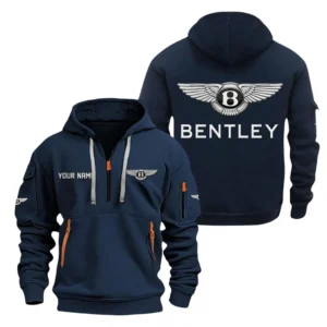Hoodie Half Zipper Exclusive Logo Gift For British Luxury Enthusiasts CAR200 - Navy