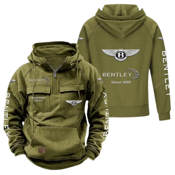 Luxury Sports Car Tactical Quarter Zip Hoodie, Exclusive Logo Hoodie For Car Enthusiasts CAR960 - Army Green