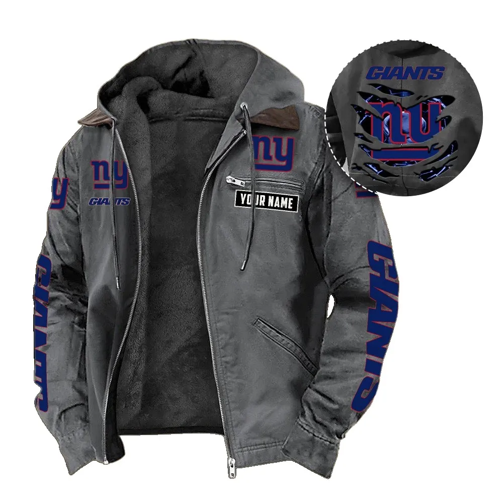 Big Apple Squad Hooded And Flannel Hoodie, Classic Flannel Sport Hoodie NFL135 - Gray