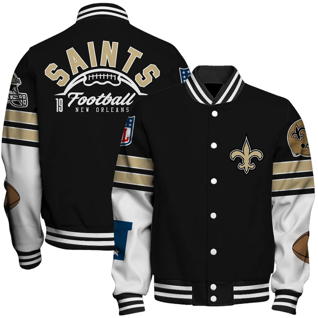 Big Easy Squad Baseball Jacket, Everyday Varsity Fan Gear NFL550