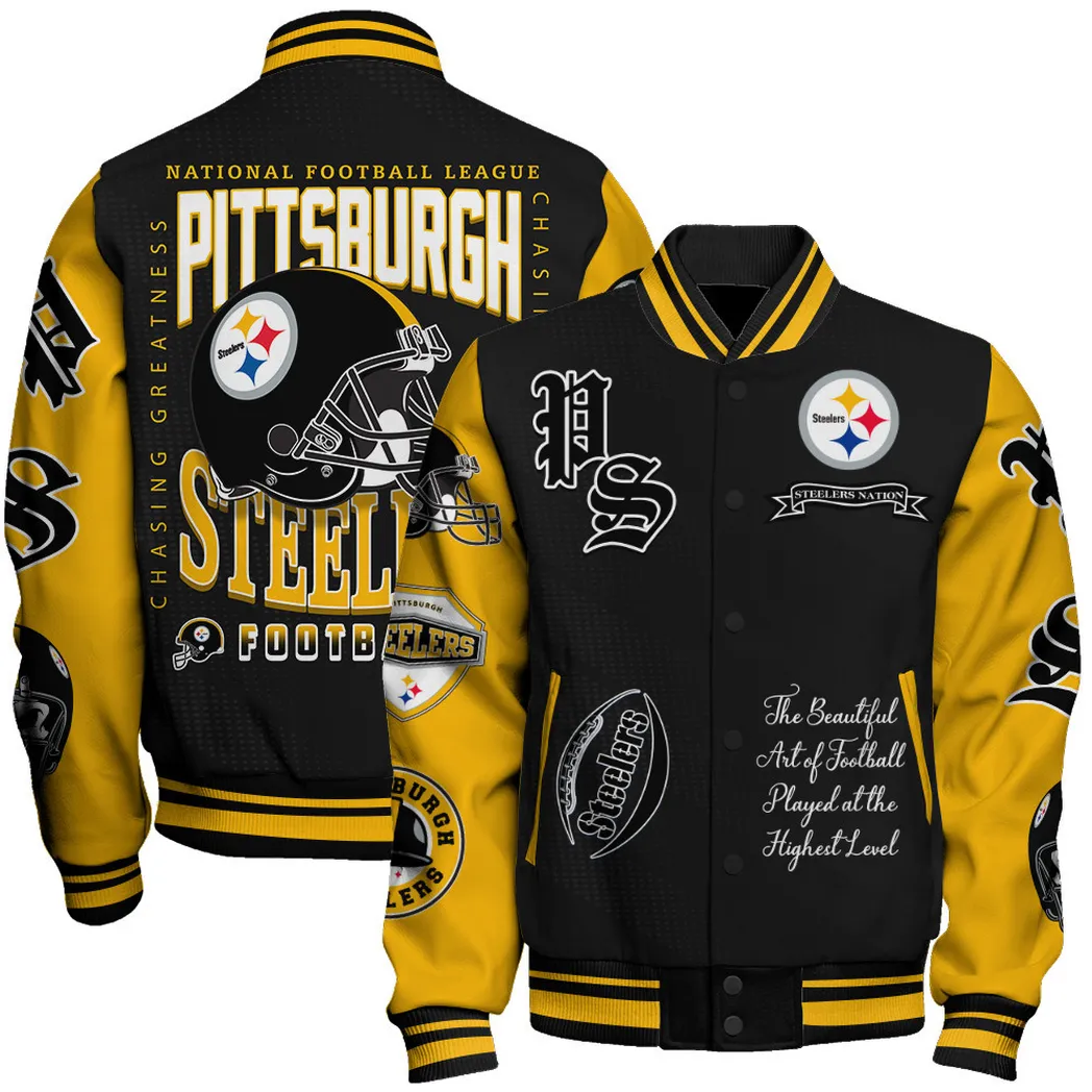 Black Helm Baseball Jacket, Everyday Baseball Fan Gear NFL810
