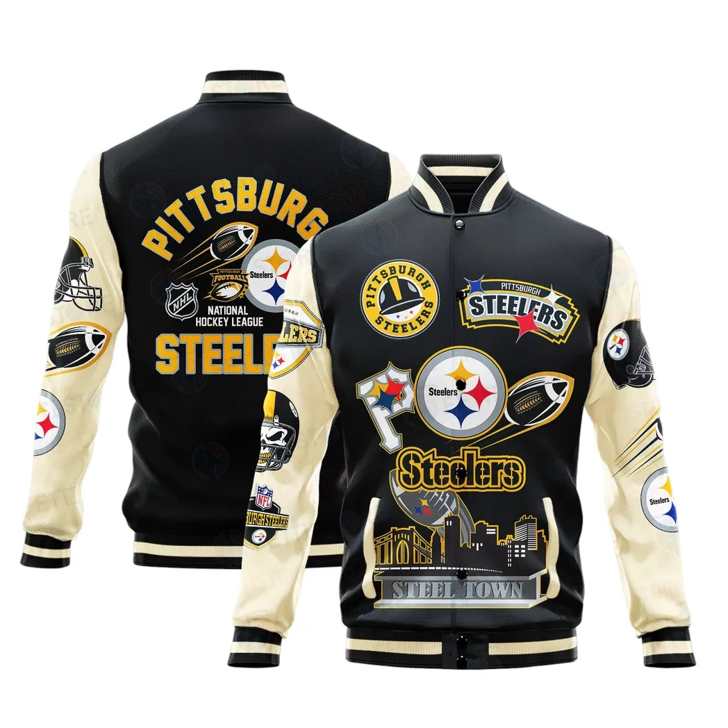 Black Helm Baseball Jacket, Timeless Baseball Fan Jacket NFL770