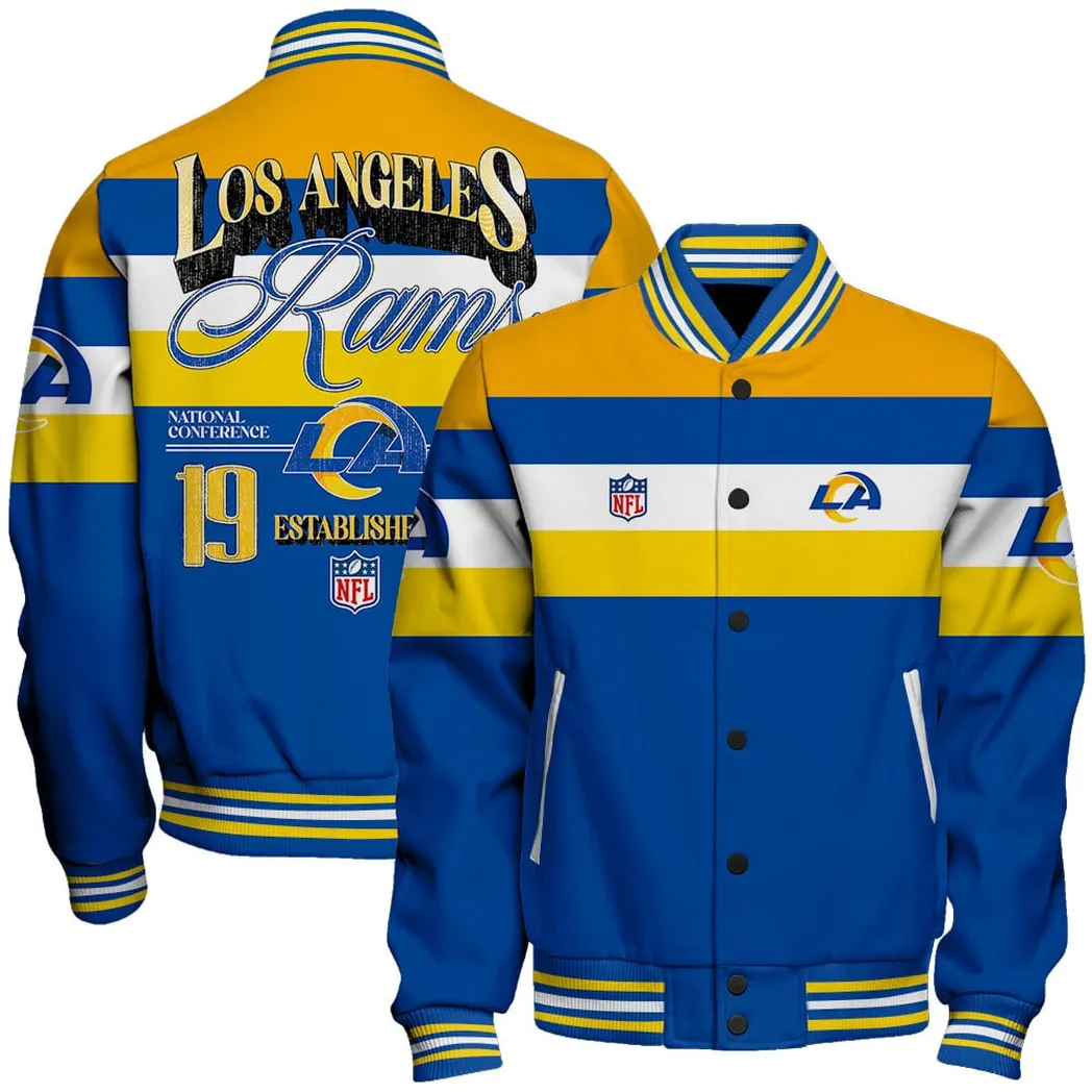 Blue Horns Baseball Jacket, Custom Fan Varsity Outerwear NFL550
