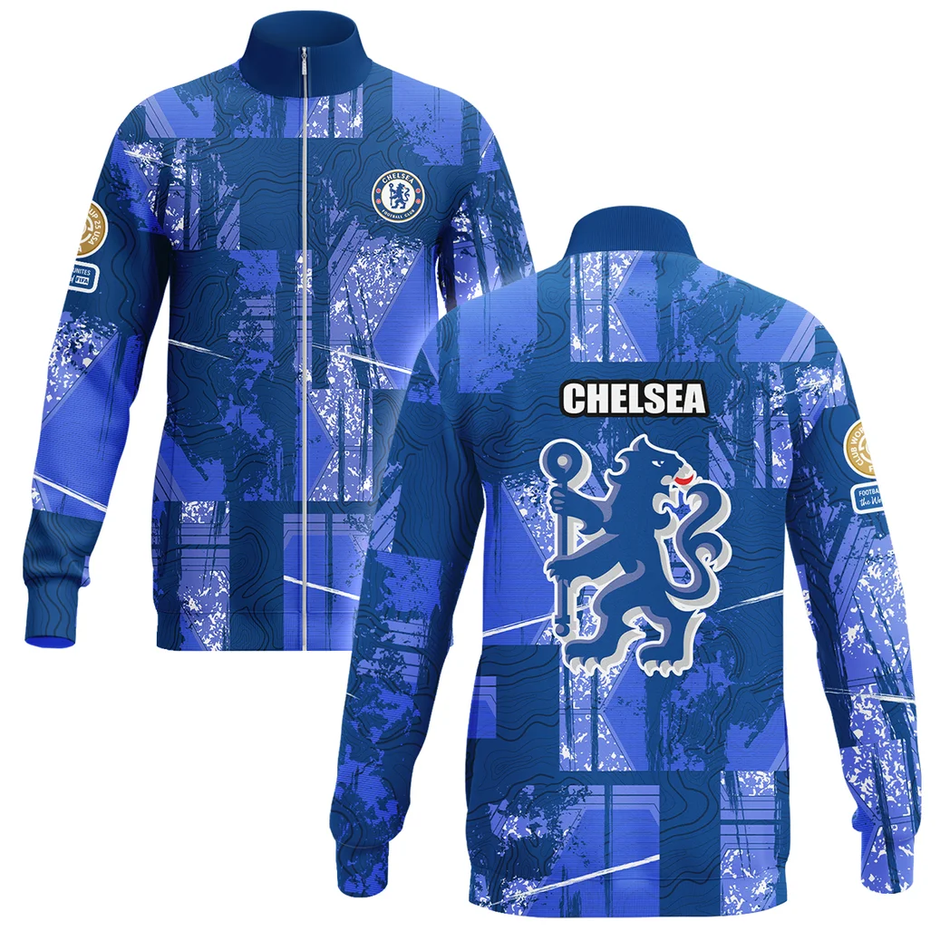 Blue Shirt Fans Stand Collar Jacket, Road-Ready Style Jacket for Fans HVN1083CH