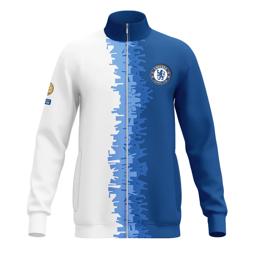 Blue Shirt Fans Stand Collar Jacket, Travel-Ready Fan Streetwear HVN1103CH - Image 2