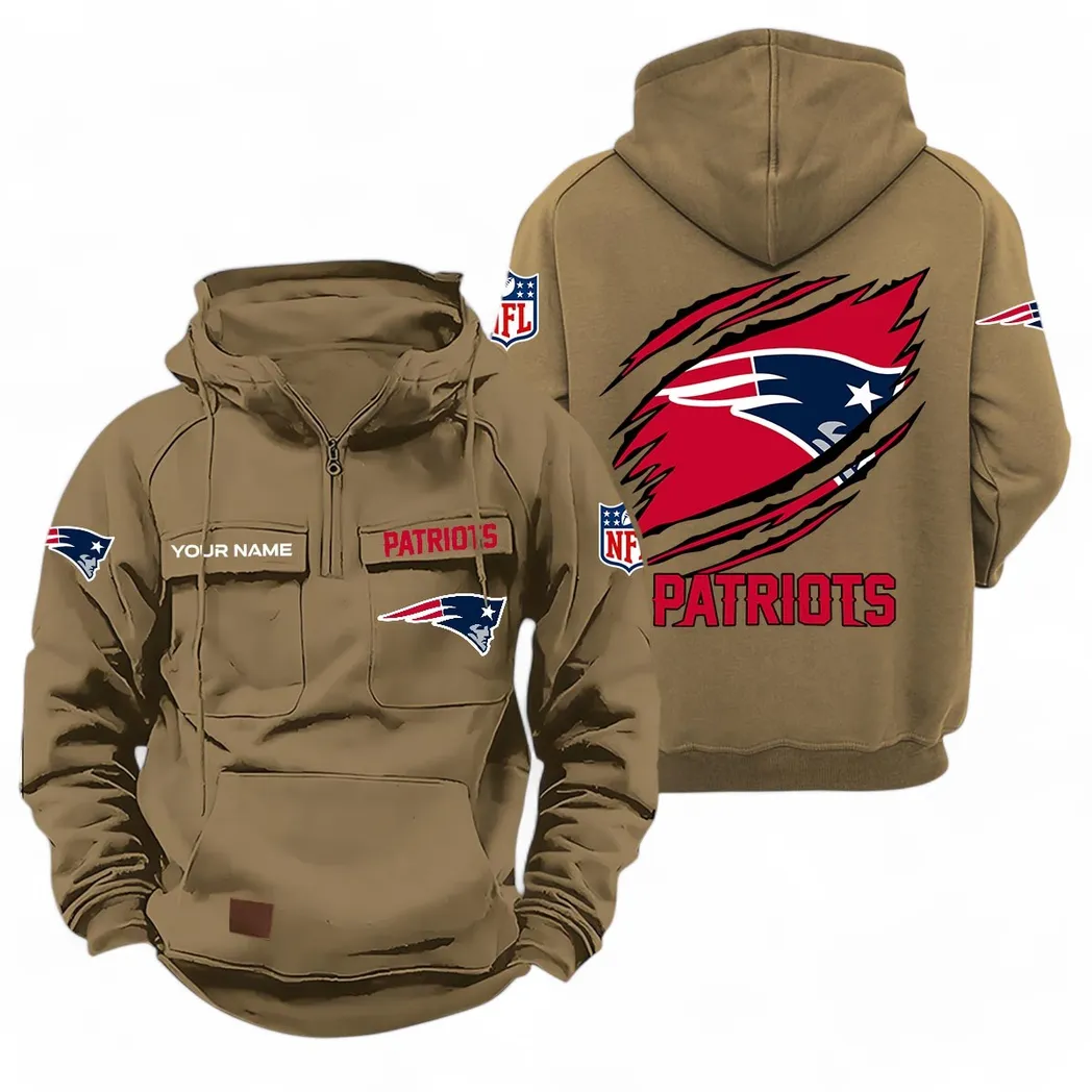 Blue Stars Tactical Quarter Zip Hoodie, Durable Fan Quarter-Zip NFL720 - Khaki