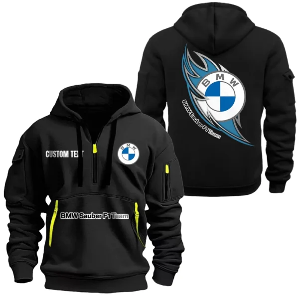 Hoodie Half Zipper Exclusive Logo Gift For Luxury SUV Enthusiasts CAR170 - Black