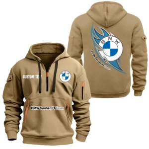 Hoodie Half Zipper Exclusive Logo Gift For High-End Executive Car Enthusiasts CAR170 - Khaki