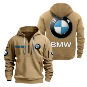 Hoodie Half Zipper Exclusive Logo Gift For High-End Executive Car Enthusiasts CAR200 - Khaki