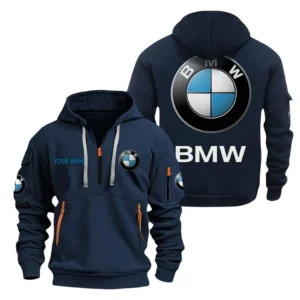 Hoodie Half Zipper Exclusive Logo Gift For Motorsport Edition Car Enthusiasts CAR200 - Navy
