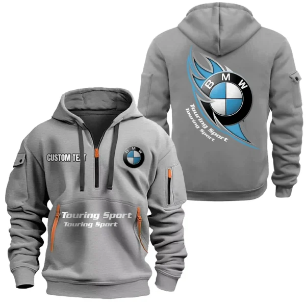 Hoodie Half Zipper Exclusive Logo Gift For Motorsport Edition Car Enthusiasts CAR170 - Gray
