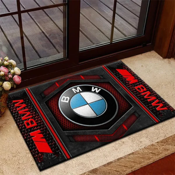 Motorsport Vehicle Doormat, Automotive Logo Style Floor Mat CAR135 - Red